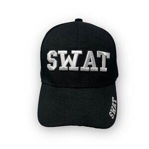 One Shot Law Enforecement SWAT Adjustable Baseball Cap Hat Black OSFM
